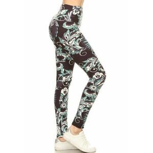 Plus Size Leggings Depot Womens Soft Indigo Paisley‎